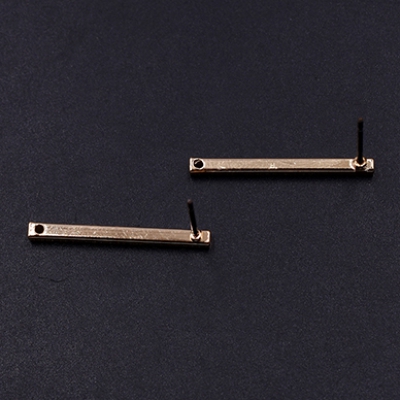 ピアス金具 スティック 1穴 2×25mm ゴールド【4ヶ】