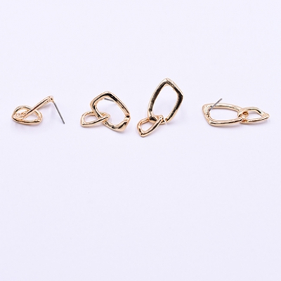 ピアス金具 不規則チェーン 13×28mm ゴールド【4ヶ】