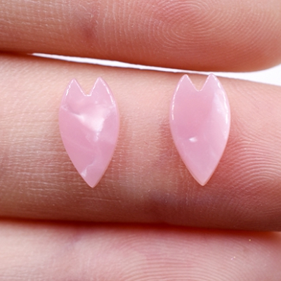 アクリルパーツ プレート 桜の花びら 穴なし 6×11mm ピンク【20ヶ】