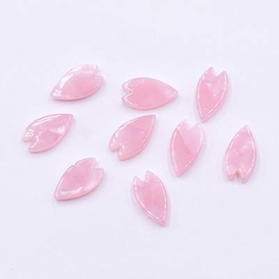 アクリルパーツ プレート 桜の花びら 穴なし 6×11mm ピンク【20ヶ】