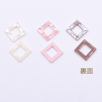 アクリルパーツ プレート 抜きダイヤ 1穴 21×21mm【10ヶ】