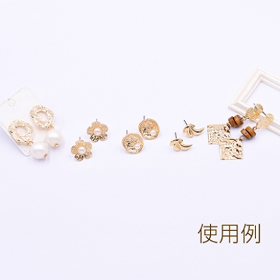 ピアス金具 パール付きおわん型 13×15mm ゴールド【4ヶ】