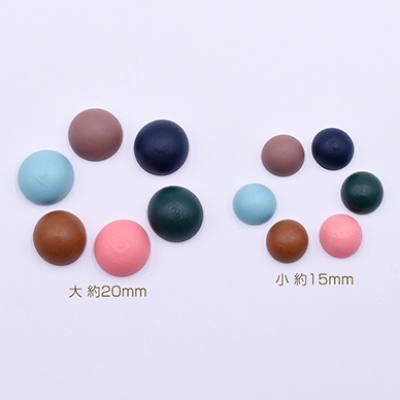 ウッドデコパーツ 半円 15mm 染め【20ヶ】