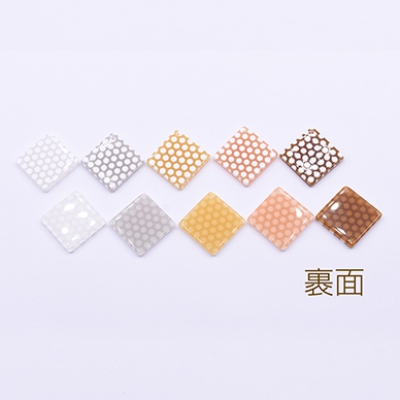 高品質樹脂パーツ 菱形 1穴 32×32mm ホワイトドット【10ヶ】