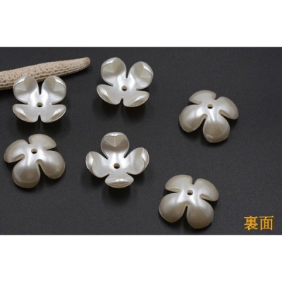 アクリルビーズ フラワー 四弁花 10×16mm パールホワイト【10ヶ】