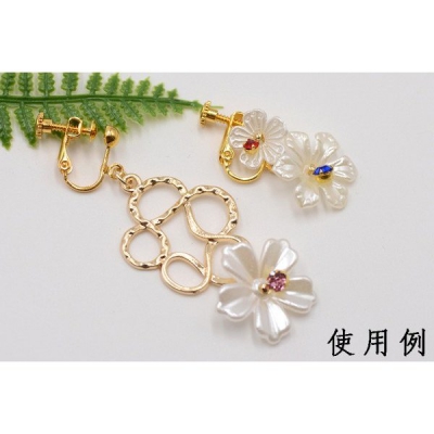 アクリルビーズ フラワー 桜 6×16mm パールホワイト【20ヶ】