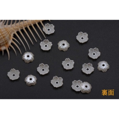 アクリルビーズ フラワー 花形 3×10mm パールホワイト【30ヶ】