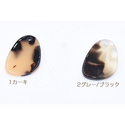 アクリルパーツ プレート 不規則1穴 16×22mm べっこう風【10ヶ】