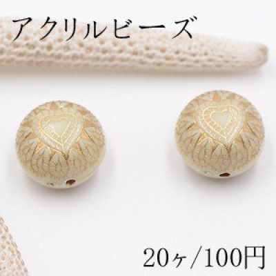 アクリルビーズ セラミックカラー 平丸 12×15mm カーキ【20ヶ】