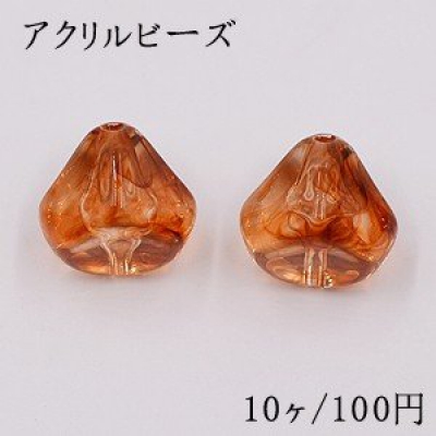 アクリルビーズ 不規則 19×20mm 琥珀色【10ヶ】