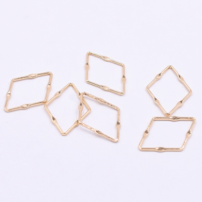 チャームパーツ 菱形フレーム 20×29mm ゴールド【10ヶ】