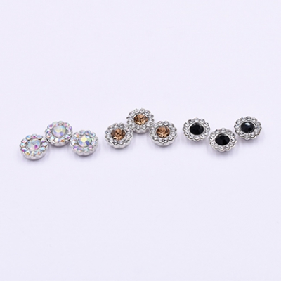 高品質デコパーツ アクリルパーツ 花形 10mm 石付き【20ヶ】