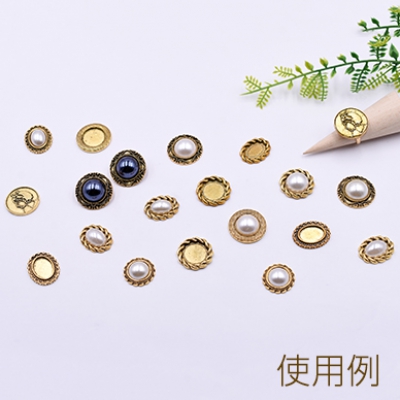 ミール皿 金属パーツ 丸 21mm 金古美 【10ヶ】