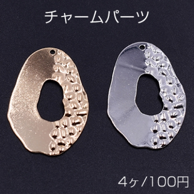 チャームパーツ 抜き不規則  22×33mm 1穴 模様入り【4ヶ】