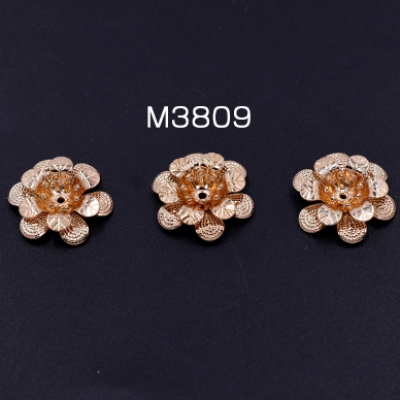 メタルフラワー 六弁花 16×16mm  ゴールド 【6ヶ】