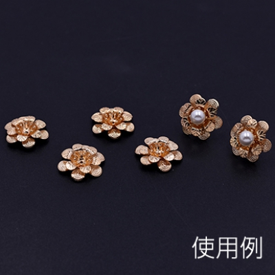 メタルフラワー 六弁花 16×16mm  ゴールド 【6ヶ】