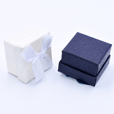 ジュエリーボックス　指輪ボックス　正方形B　蝶結び　5×5cm【6個セット】※ネコポス不可