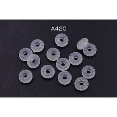 アクリルビーズ スクラブ ＡＢ彩 ソロバン 4×8mm【14g(約100ヶ)】