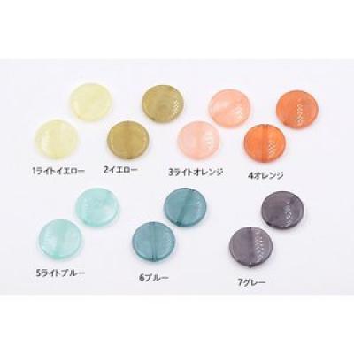 アクリルビーズ クリアカラー コイン 21mm【15ヶ】