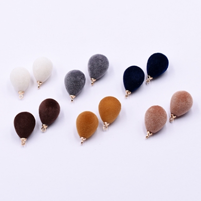 フロッキー雫チャーム 13×20mm 金属チャーム【10ヶ】