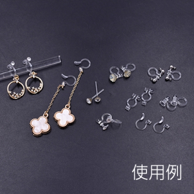 樹脂ノンホールピアス 丸皿6mm クリア【4ヶ】