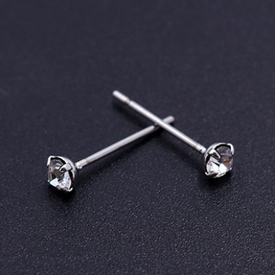ストーンピアス ラウンドカット 3×3mm ロジウム【10ヶ】