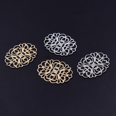 透かしパーツ 楕円4 26×34mm【6ヶ】