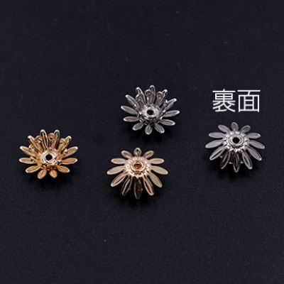 メタルフラワー 花座 菊 ビーズキャップ 10×10mm【6ヶ】