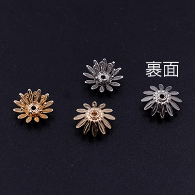 メタルフラワー 花座 菊 ビーズキャップ 10×10mm【6ヶ】