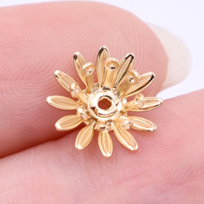 メタルフラワー 花座 菊 ビーズキャップ 10×10mm【6ヶ】