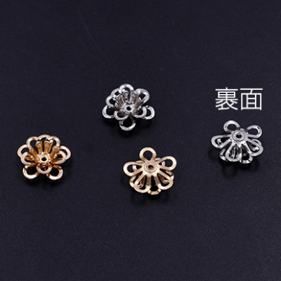 メタルフラワー 花座 透かし五弁花 ビーズキャップ 12×12mm【5ヶ】