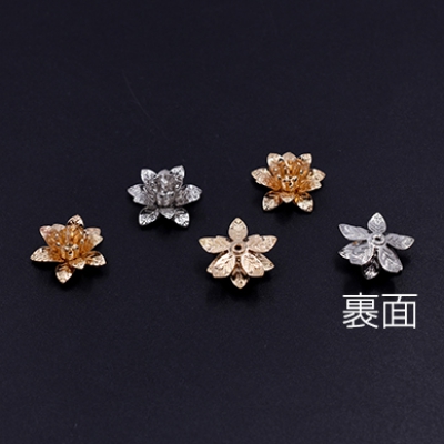 メタルフラワー 花座 五弁花 ビーズキャップ 15×15mm【5ヶ】