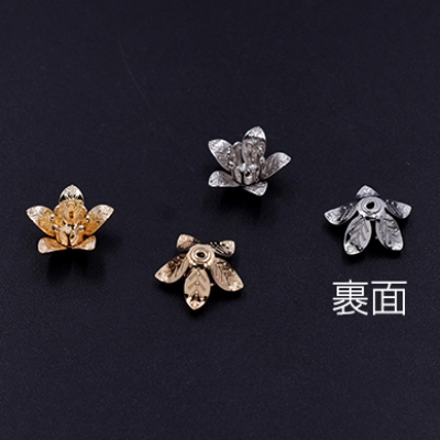 メタルフラワー 花座 五弁花 ビーズキャップ 13×13mm【6ヶ】