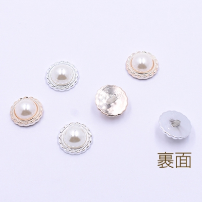 高品質デコパーツ アクリルパーツ 丸型C 18mm レース パール貼り【10ヶ】