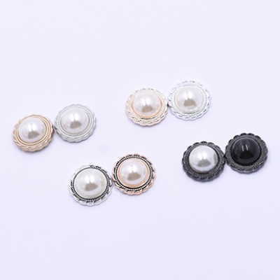 高品質デコパーツ アクリルパーツ 丸型C 18mm レース パール貼り【10ヶ】