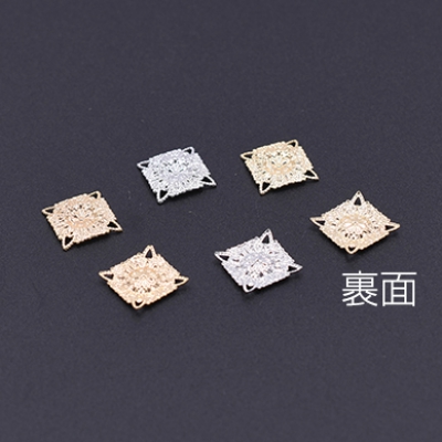透かしパーツ 四角14 10×10mm【10ヶ】