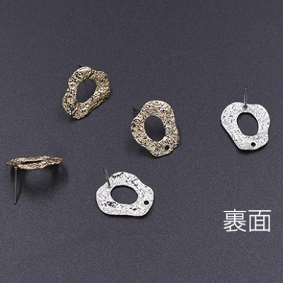 数量限定 在庫一掃半額セール！ ピアス金具 模様入り不規則A 1穴 15×18mm【4ヶ】