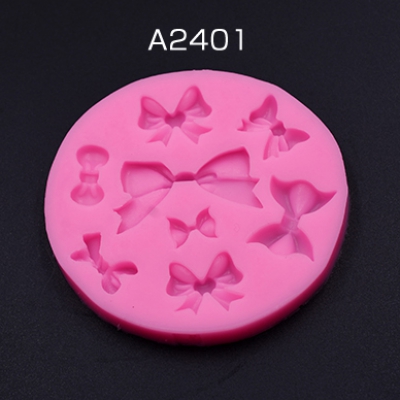 シリコンモールド ８種のリボン　8.5×0.9cm【1ヶ】