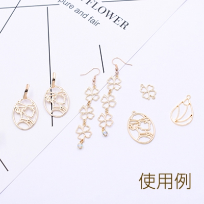 レジン枠 チャーム 雫 1カン 20×32mm ゴールド【10ヶ】