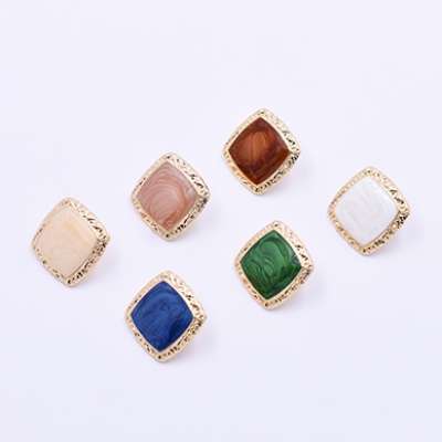 ピアス金具 菱形 エポ付き 24×24mm ゴールド【4ヶ】