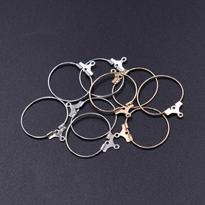 フープピアス金具 丸 22mm 2カン付き【10ヶ】