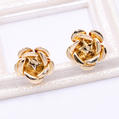 ピアス金具 ローズ 13×13mm ゴールド【2ヶ】