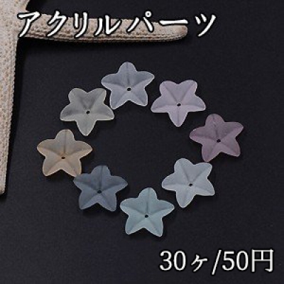 アクリルパーツ スクラブ 花形 穴あり 17×17mm 全8色【30ヶ】 