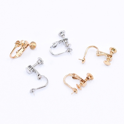 イヤリング金具 小 芯立おわん型 4mm【4ヶ】