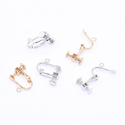 カン付きネジバネ式イヤリング カン付き 平皿4mm（4ヶ）