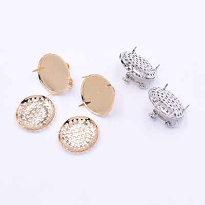 イヤリング金具 丸皿 25mm シャワー付き【2ヶ】