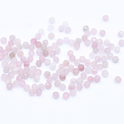 高品質天然石ビーズ ローズクォーツ ラウンドカット 3mm【1連(約110ヶ)】