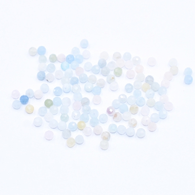 高品質天然石ビーズ モルガナイト ラウンドカット 3mm【1連(約110ヶ)】