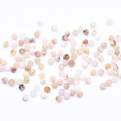 高品質天然石ビーズ ローズストーン ラウンドカット 2mm【1連(約180ヶ)】
