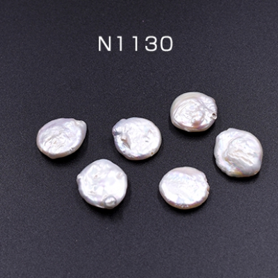 高品質淡水パール コイン 16mm 天然素材【2ヶ】